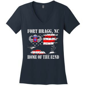 Fort Bragg NC Home Of The 82nd Airborne Veterans Day Women's V-Neck T-Shirt