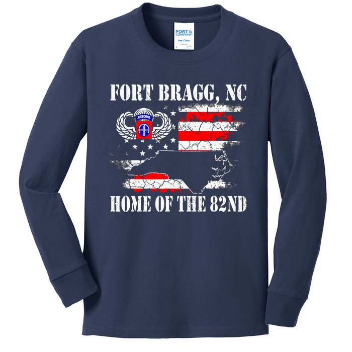 Fort Bragg NC Home Of The 82nd Airborne Veterans Day Kids Long Sleeve Shirt