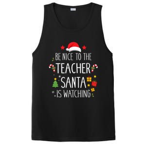 Funny Be Nice Teacher Santa Watching Xmas School Students Gift PosiCharge Competitor Tank