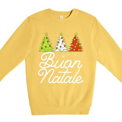 Funny Buon Natale Italy Pride Xmas Holiday Italian Christmas Long Sleeve Premium Crewneck Sweatshirt