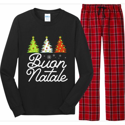 Funny Buon Natale Italy Pride Xmas Holiday Italian Christmas Long Sleeve Long Sleeve Pajama Set