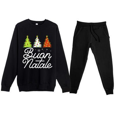 Funny Buon Natale Italy Pride Xmas Holiday Italian Christmas Long Sleeve Premium Crewneck Sweatsuit Set