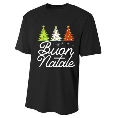 Funny Buon Natale Italy Pride Xmas Holiday Italian Christmas Long Sleeve Performance Sprint T-Shirt