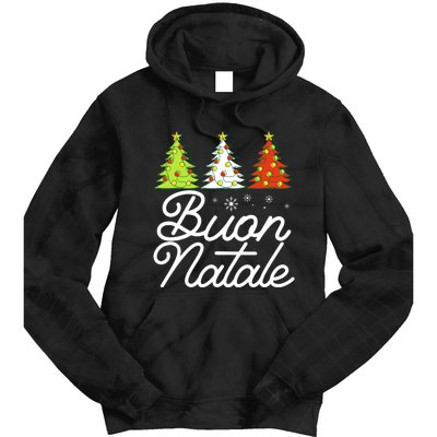 Funny Buon Natale Italy Pride Xmas Holiday Italian Christmas Long Sleeve Tie Dye Hoodie