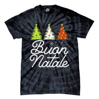 Funny Buon Natale Italy Pride Xmas Holiday Italian Christmas Long Sleeve Tie-Dye T-Shirt