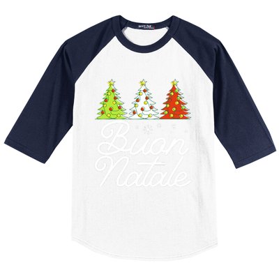 Funny Buon Natale Italy Pride Xmas Holiday Italian Christmas Long Sleeve Baseball Sleeve Shirt