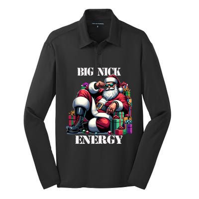 Fun Big Nick Energy Funny Santa Claus Christmas Xmas Cool Gift Silk Touch Performance Long Sleeve Polo