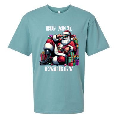 Fun Big Nick Energy Funny Santa Claus Christmas Xmas Cool Gift Sueded Cloud Jersey T-Shirt