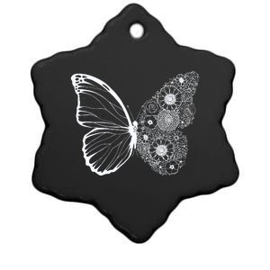 Floral Butterfly Nature Ceramic Star Ornament