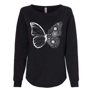 Floral Butterfly Nature Womens California Wash Sweatshirt