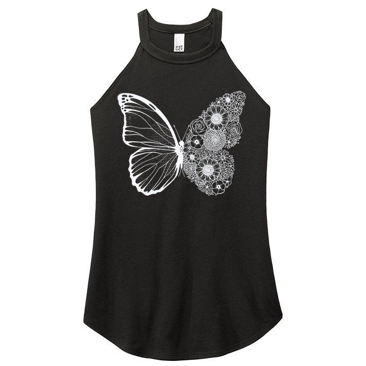 Floral Butterfly Nature Women's Perfect Tri Rocker Tank