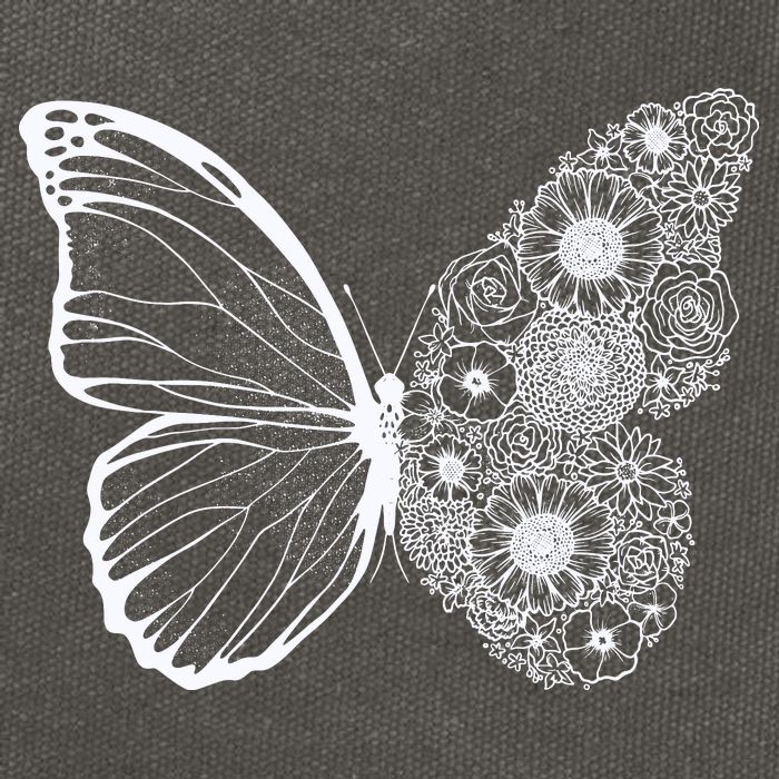 Floral Butterfly Nature Cotton Canvas Backpack