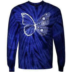 Floral Butterfly Nature Tie-Dye Long Sleeve Shirt