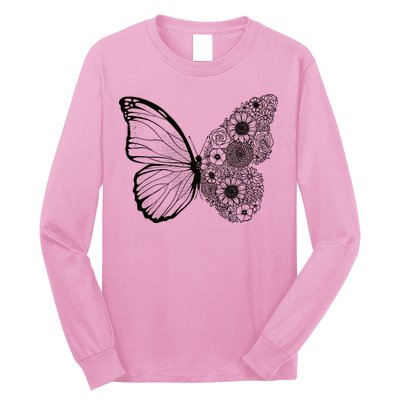 Floral Butterfly Nature Long Sleeve Shirt