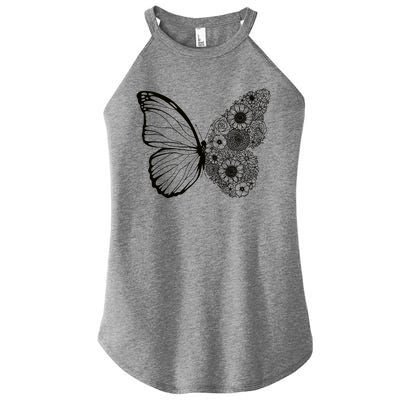 Floral Butterfly Nature Women’s Perfect Tri Rocker Tank