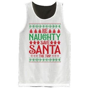 Funny Be Naughty Save Santa The Trip Mesh Reversible Basketball Jersey Tank