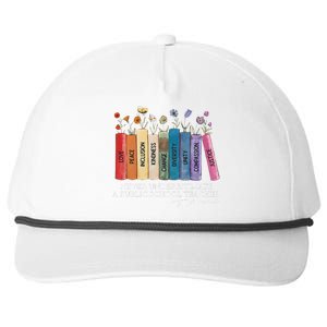 Floral Books Never Underestimate A Public School Teacher Snapback Five-Panel Rope Hat