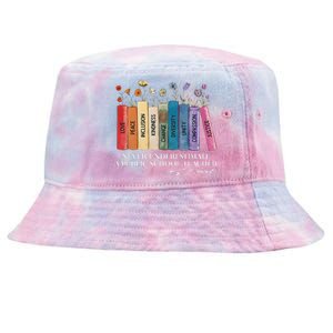 Floral Books Never Underestimate A Public School Teacher Tie-Dyed Bucket Hat