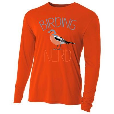 Funny Birding Nerd Bird Watching Fan Cooling Performance Long Sleeve Crew