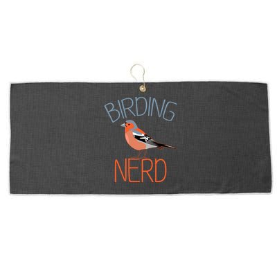 Funny Birding Nerd Bird Watching Fan Large Microfiber Waffle Golf Towel