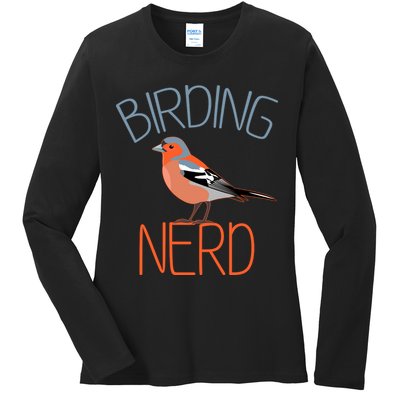 Funny Birding Nerd Bird Watching Fan Ladies Long Sleeve Shirt