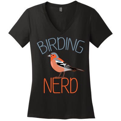 Funny Birding Nerd Bird Watching Fan Women's V-Neck T-Shirt
