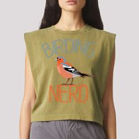 Funny Birding Nerd Bird Watching Fan Garment-Dyed Women's Muscle Tee