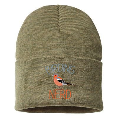 Funny Birding Nerd Bird Watching Fan Sustainable Knit Beanie