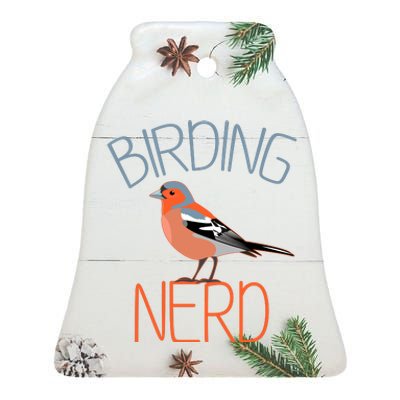 Funny Birding Nerd Bird Watching Fan Ceramic Bell Ornament