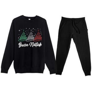 Funny Buon Natale Italy Pride Xmas Holiday Italian Christmas Great Gift Premium Crewneck Sweatsuit Set