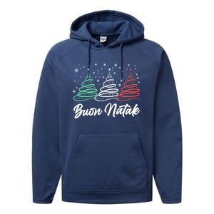 Funny Buon Natale Italy Pride Xmas Holiday Italian Christmas Great Gift Performance Fleece Hoodie