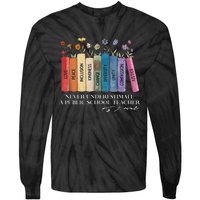 Floral Books Never Underestimate A Public School Teacher Tie-Dye Long Sleeve Shirt