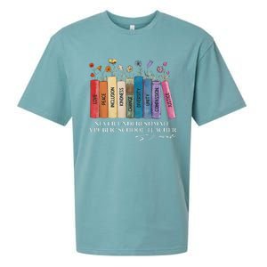 Floral Books Never Underestimate A Public School Teacher Sueded Cloud Jersey T-Shirt