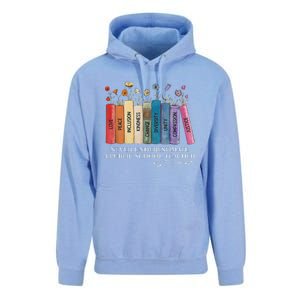 Floral Books Never Underestimate A Public School Teacher Unisex Surf Hoodie