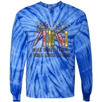 Floral Books Never Underestimate A Public School Teacher Cool Gift Tie-Dye Long Sleeve Shirt