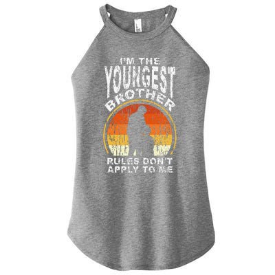 Funny Brother National Siblings Day Youngest Brother Rules Women’s Perfect Tri Rocker Tank