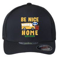 Funny Be Nice To Me It's A Long Walk Home Be Nice to Bus Driver Flexfit Unipanel Trucker Cap