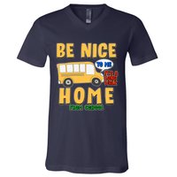 Funny Be Nice To Me It's A Long Walk Home Be Nice to Bus Driver V-Neck T-Shirt