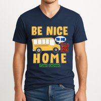 Funny Be Nice To Me It's A Long Walk Home Be Nice to Bus Driver V-Neck T-Shirt