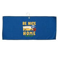 Funny Be Nice To Me It's A Long Walk Home Be Nice to Bus Driver Large Microfiber Waffle Golf Towel