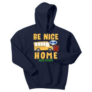 Funny Be Nice To Me It's A Long Walk Home Be Nice to Bus Driver Kids Hoodie