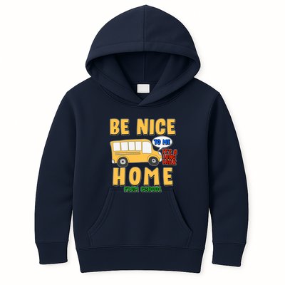 Funny Be Nice To Me It's A Long Walk Home Be Nice to Bus Driver Kids Hoodie