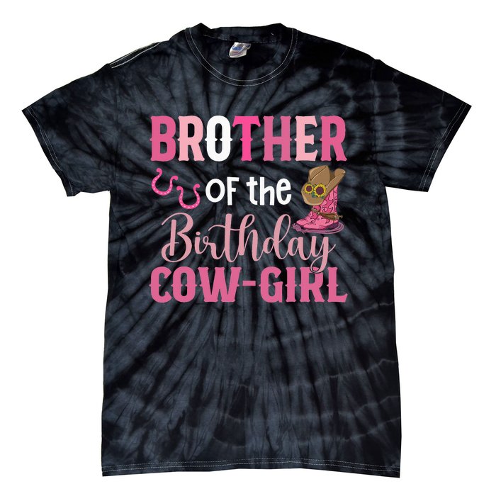 funny Brother Of The Birthday Cow 1st Birthday Tie-Dye T-Shirt