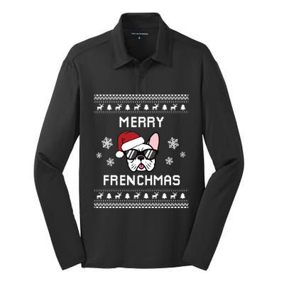 French Bulldog Owner Ugly Christmas Sweater Gift Silk Touch Performance Long Sleeve Polo