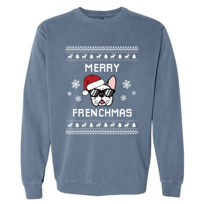 French Bulldog Owner Ugly Christmas Sweater Gift Garment-Dyed Sweatshirt