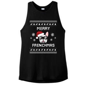 French Bulldog Owner Ugly Christmas Sweater Meaningful Gift Ladies PosiCharge Tri-Blend Wicking Tank