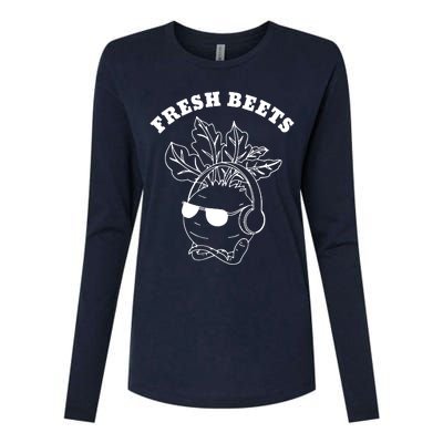 Fresh Beets Organic Vegetable Local Farmers Market Womens Cotton Relaxed Long Sleeve T-Shirt