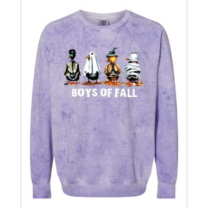 Funny Boy Of Fall Duck Hunting Halloween Costume Duck Lover Colorblast Crewneck Sweatshirt