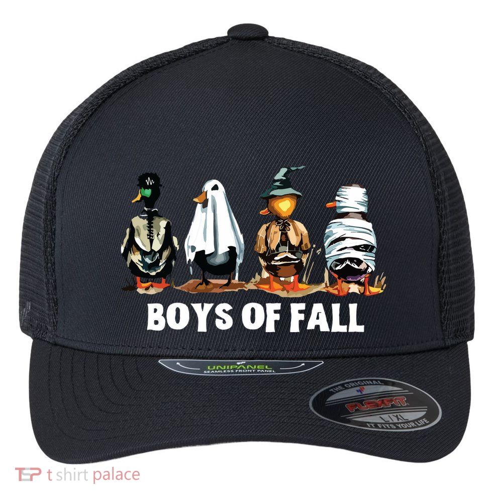 Funny Boy Of Fall Duck Hunting Halloween Costume Duck Lover Flexfit Unipanel Trucker Cap