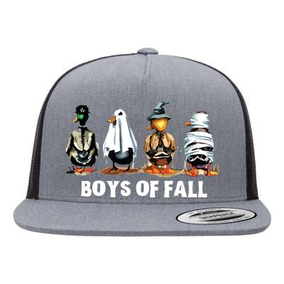 Funny Boy Of Fall Duck Hunting Halloween Costume Duck Lover Flat Bill Trucker Hat